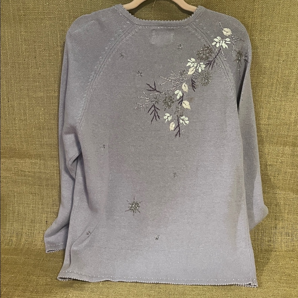 Stitches in Time Vintage Purple Floral Cardigan - Picture 3 of 4